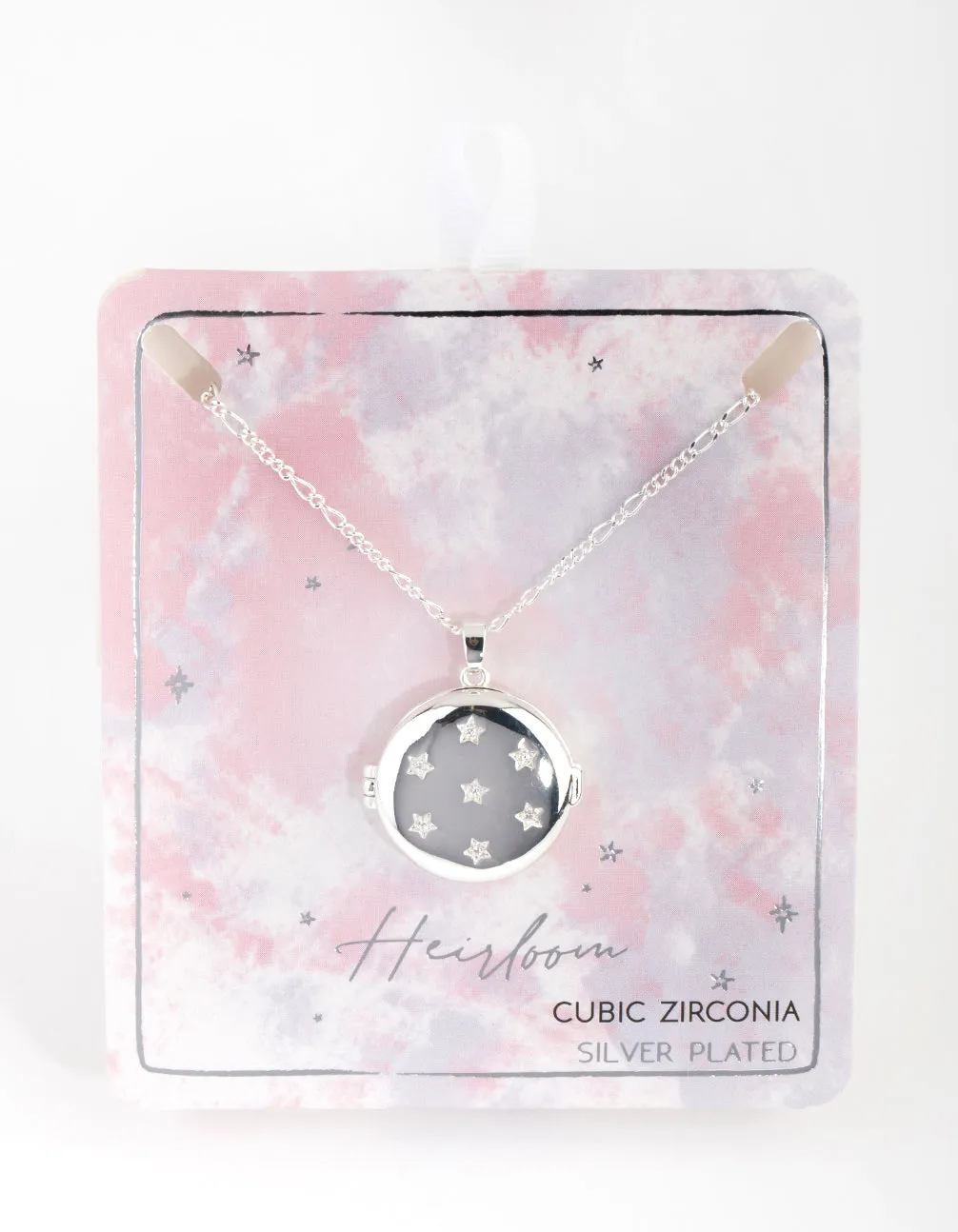 Cubic Zirconia Star Locket Necklace
