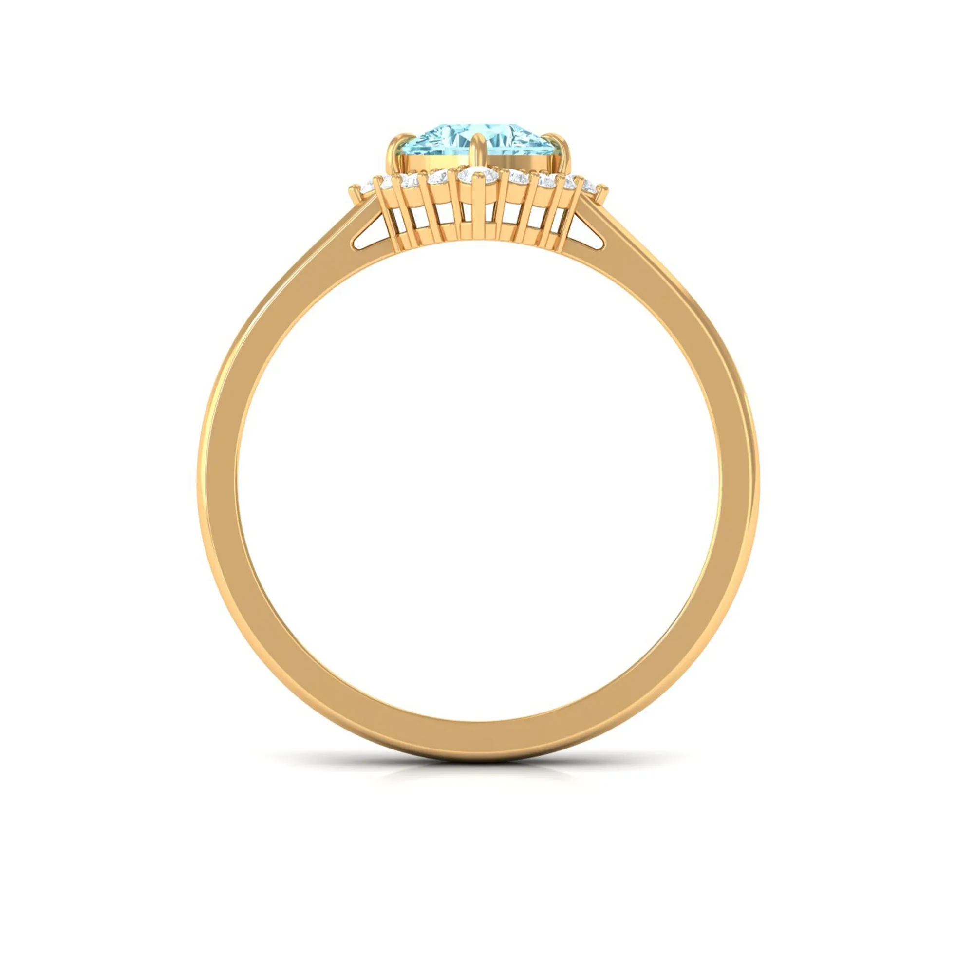Cushion Cut Aquamarine and Diamond Halo Engagement Ring