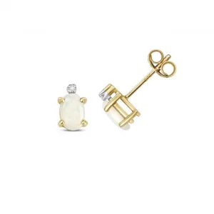 Diamond & Opal Stud Earrings ED268O