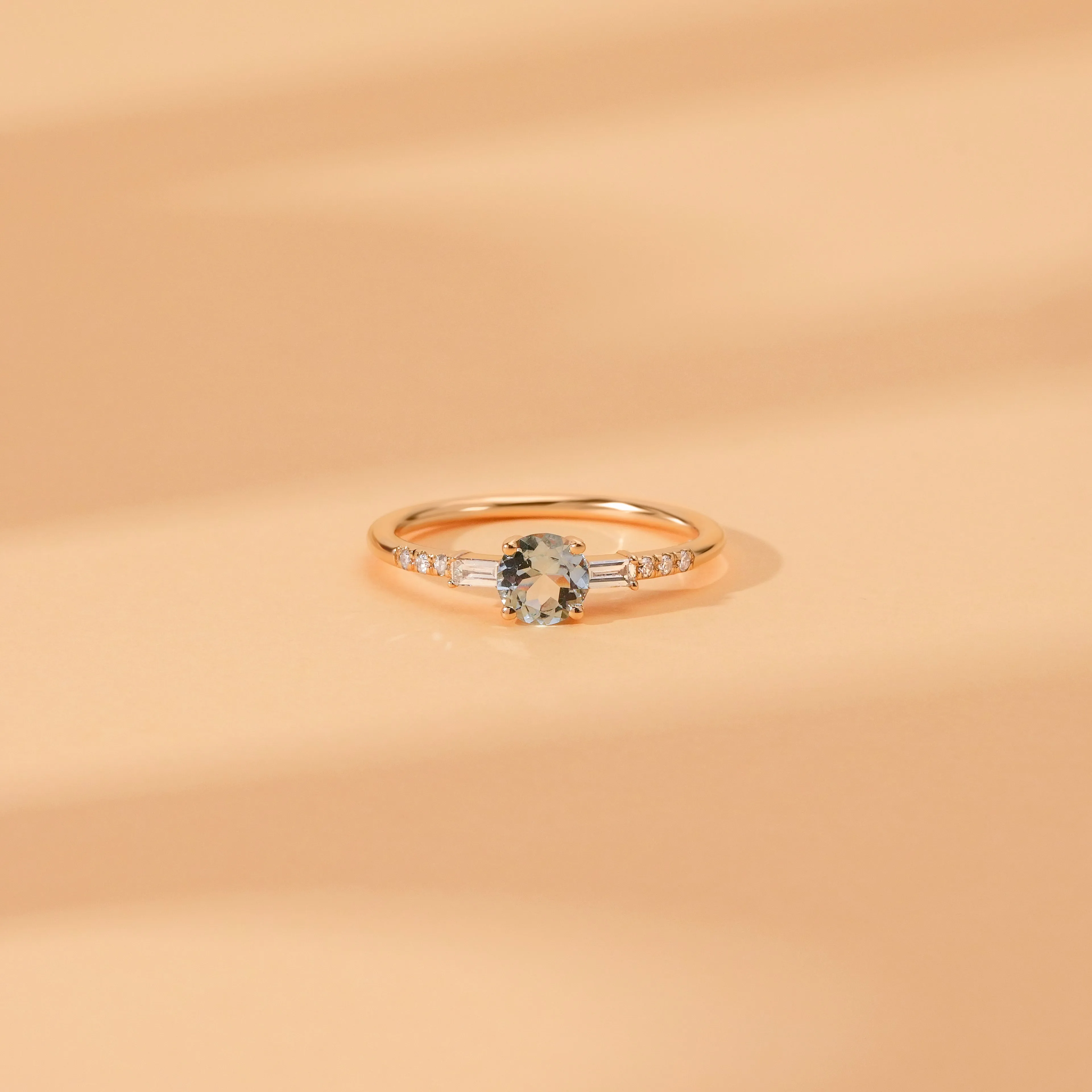 Diamond and Aquamarine Engagement Ring, Meara