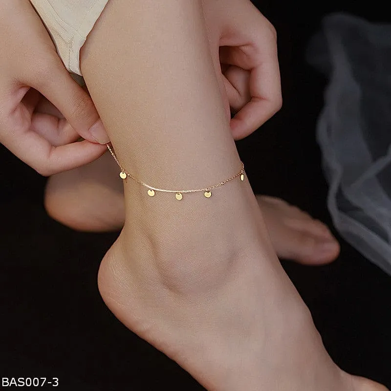 Disc geometric design anklet