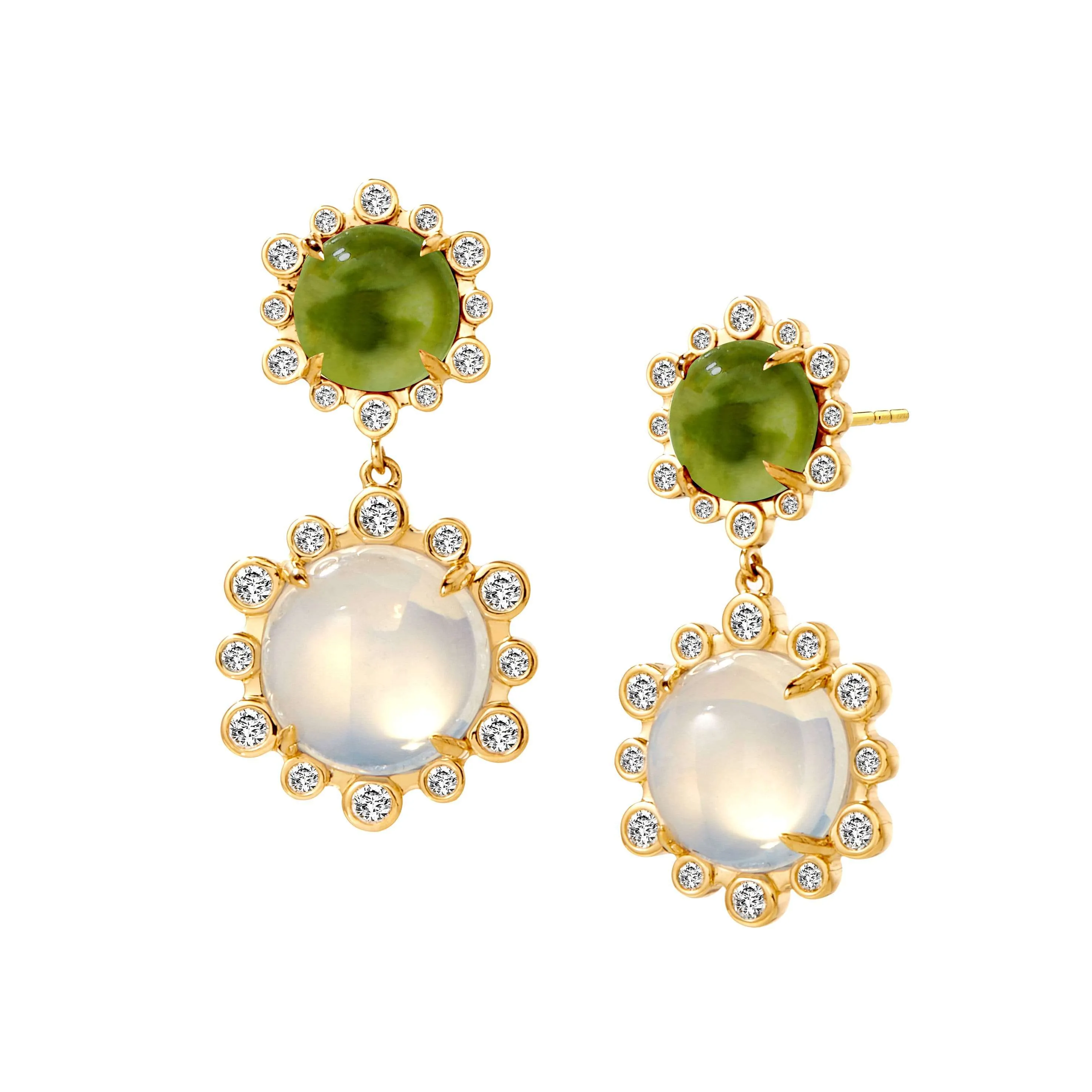 Double Drop Cabochon Earrings