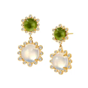 Double Drop Cabochon Earrings