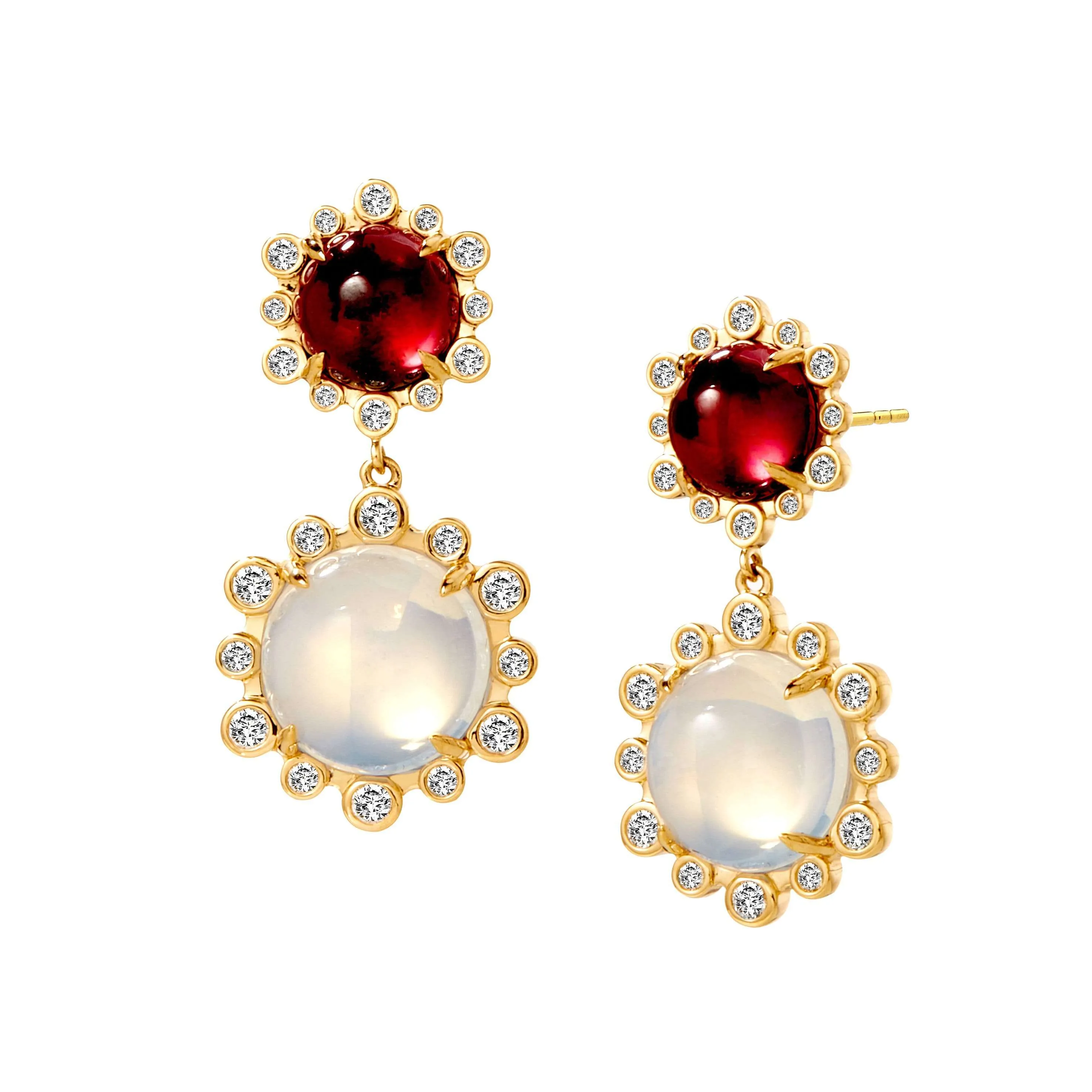 Double Drop Cabochon Earrings