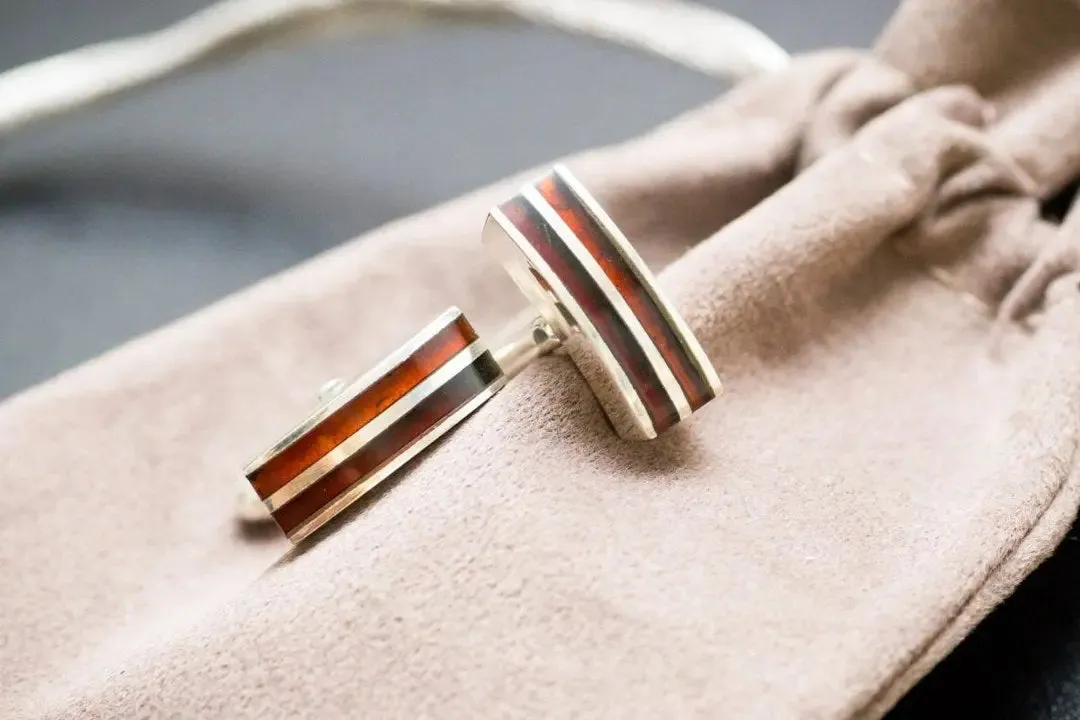 Double Stripe Amber Cufflinks