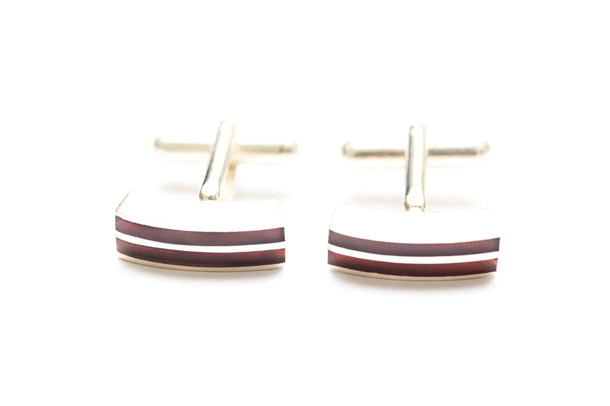Double Stripe Amber Cufflinks