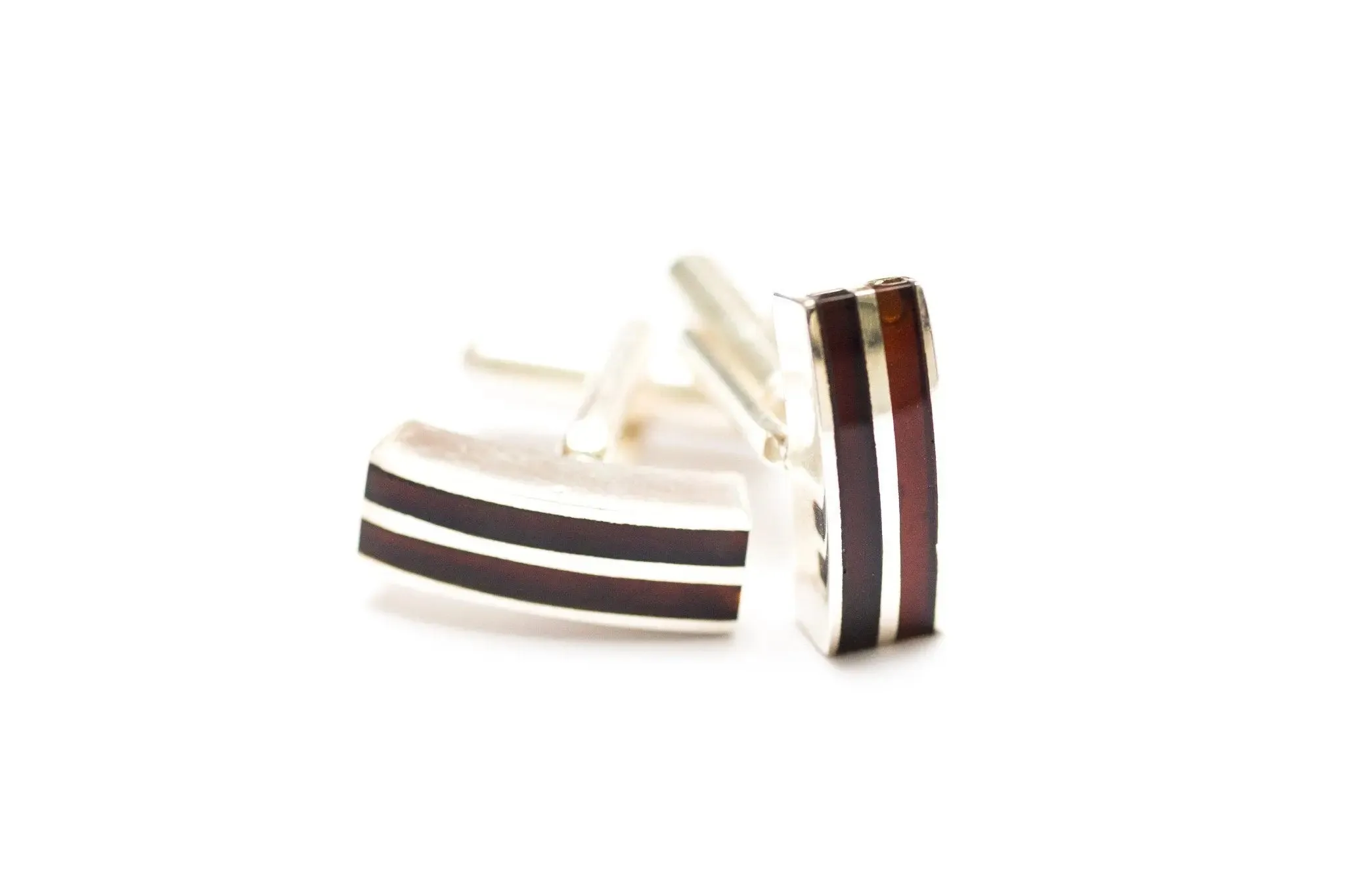 Double Stripe Amber Cufflinks
