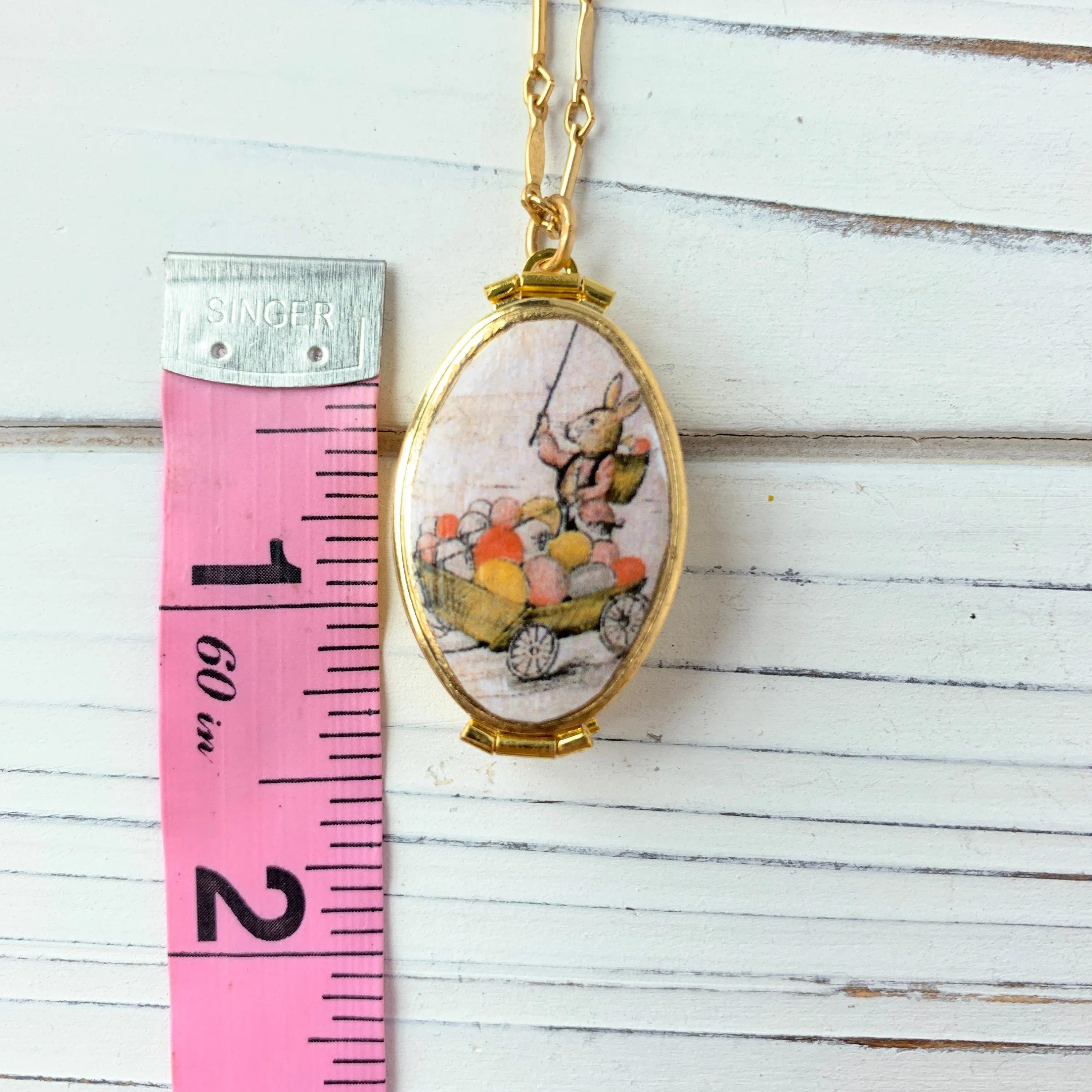 Easter Bunny Locket Necklace