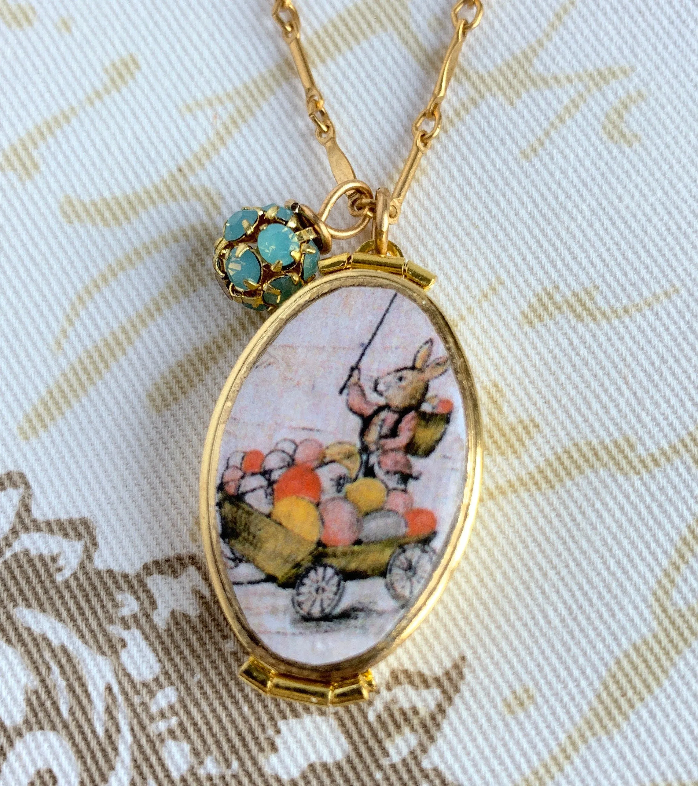 Easter Bunny Locket Necklace