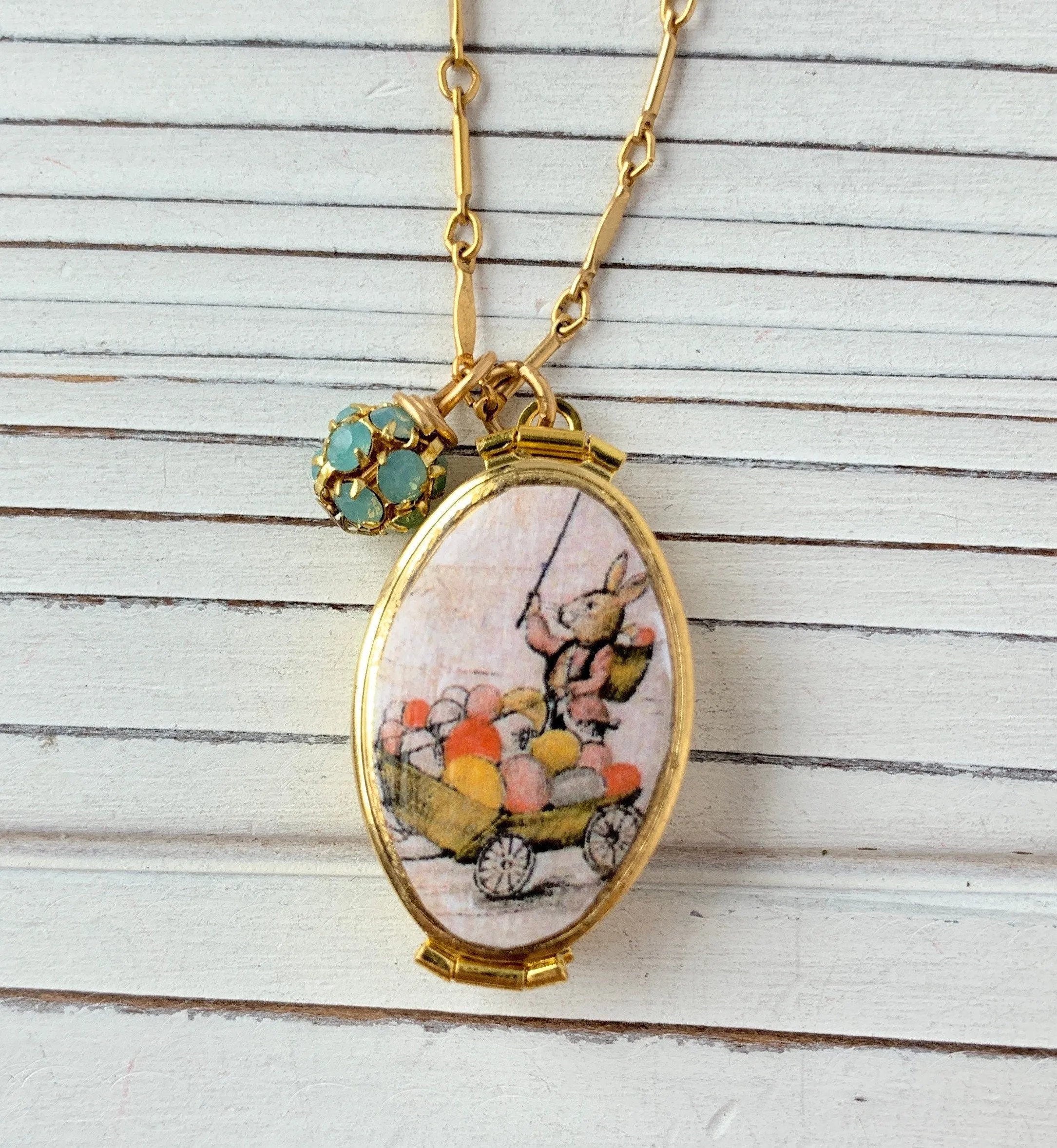 Easter Bunny Locket Necklace