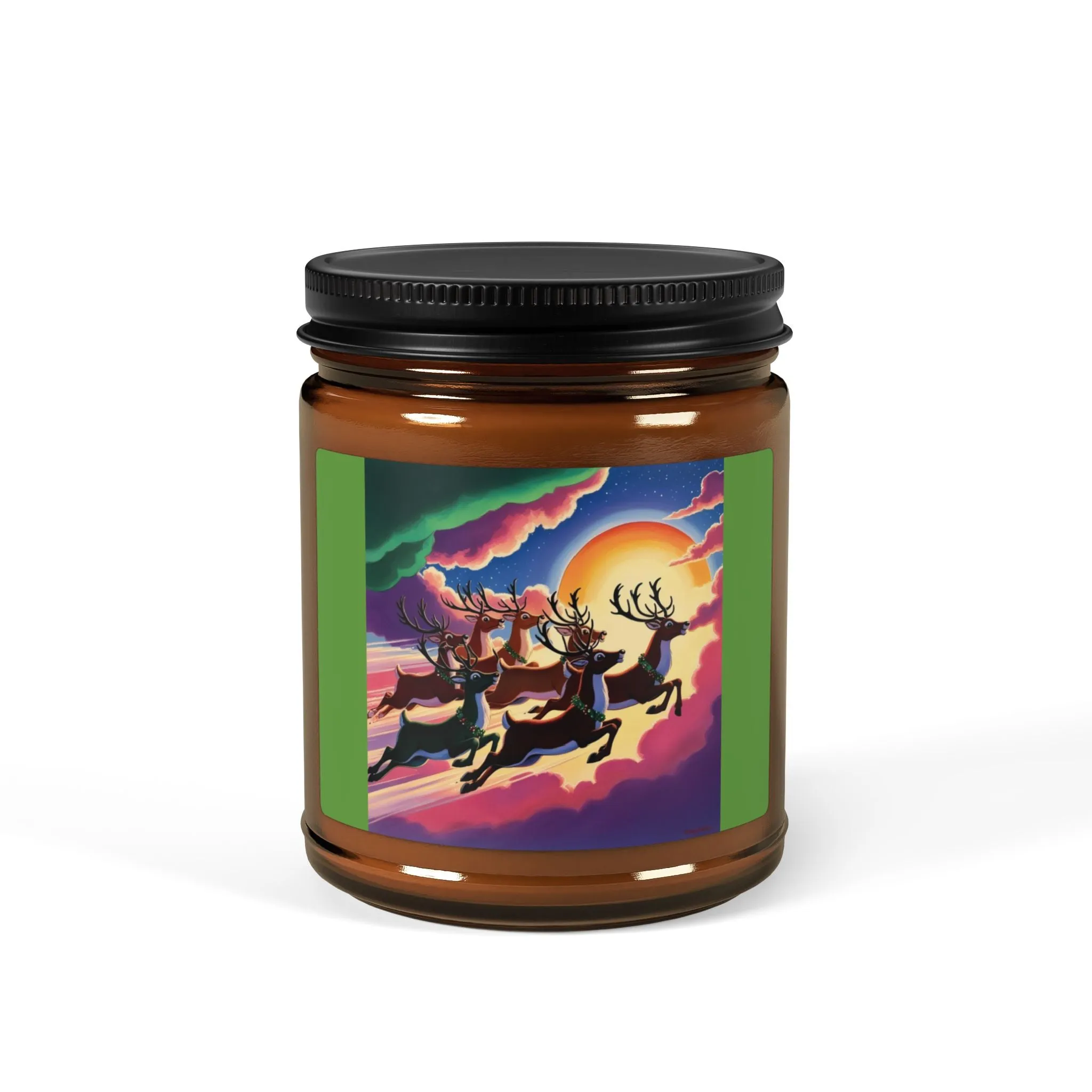 Electronic Cloud Amber Soy Candle – Santa's Reindeer in Flight