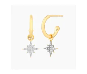 Ella Stein Gold Star Dangle Hoop Earrings (SI3053)