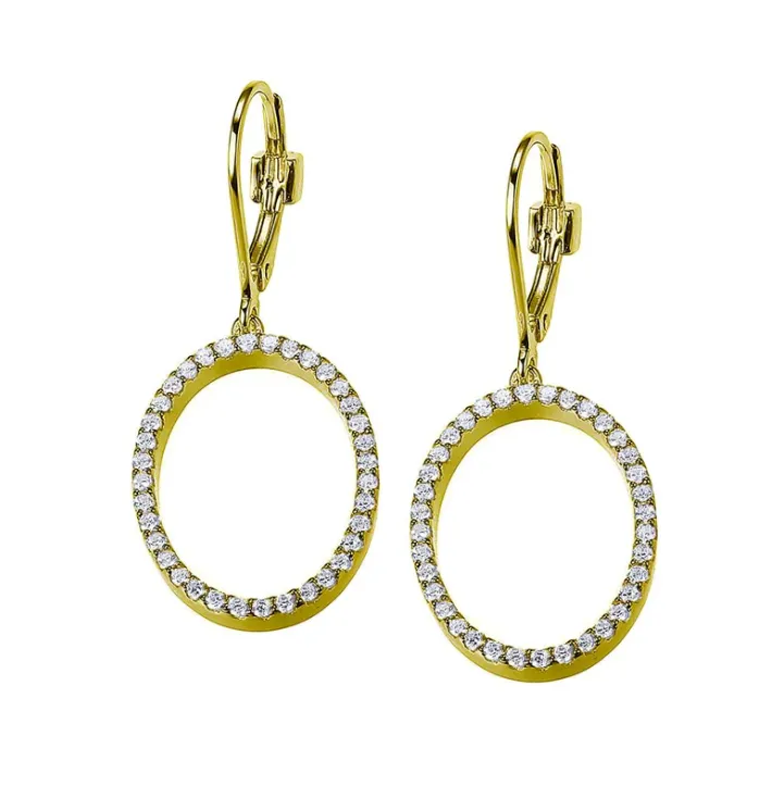 ELLE CZ Oval Dangle Earrings (SI2728)