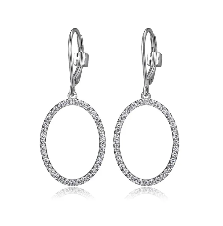 ELLE CZ Oval Dangle Earrings (SI2728)