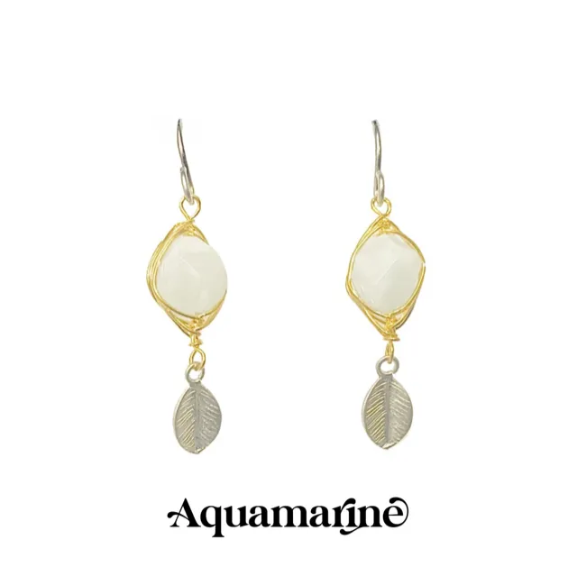 Energy Stone Leaf Drop Earrings (various stone options in gold or silver)