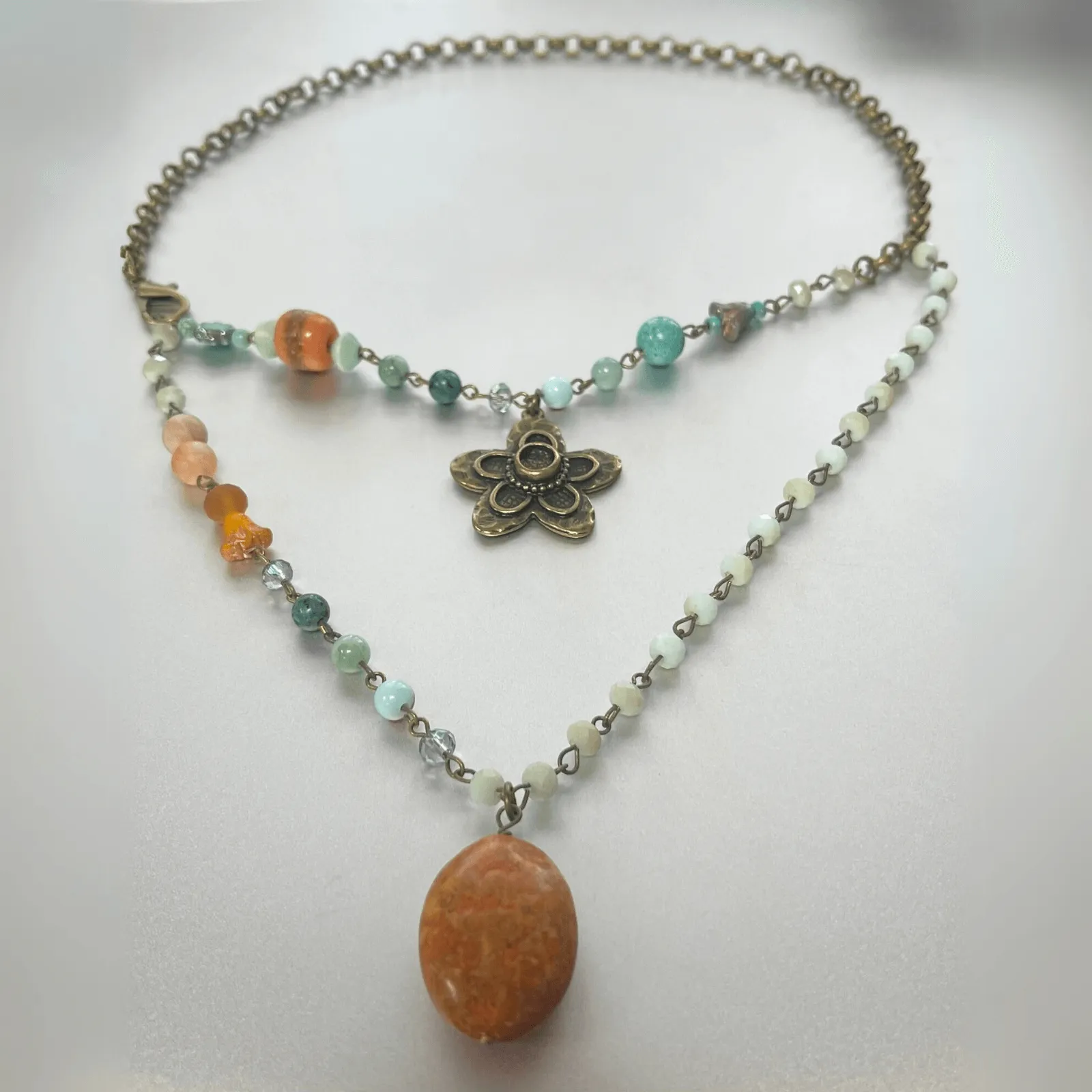 Fatima Boho Drop Layered Necklace Made in USA