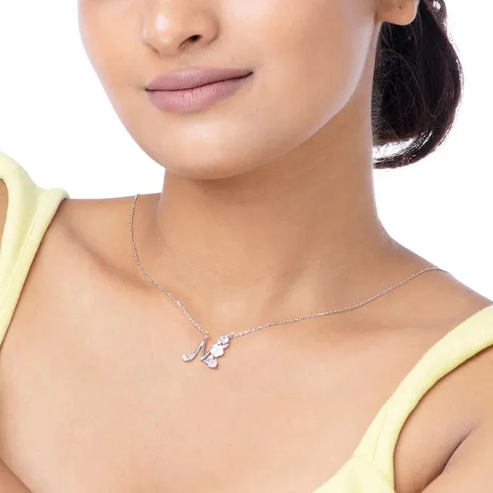 Floral 'M' Letter Chain Locket