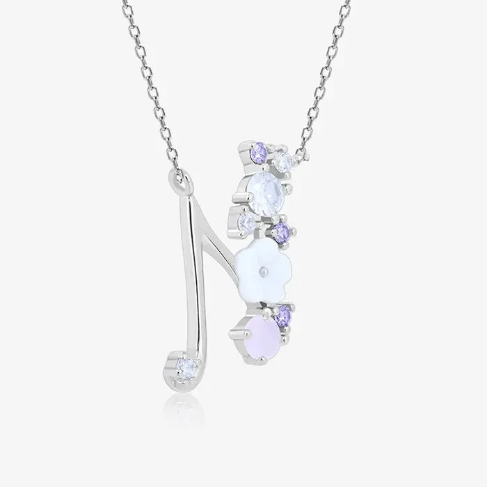 Floral 'M' Letter Chain Locket
