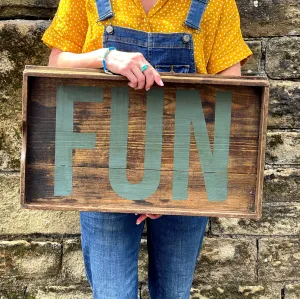 FUN Vintage Industrial Wooden Drawer/Tray