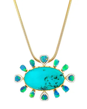 Gem Silica Opal Pendant Necklace