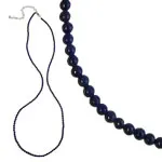 Gemstone 3mm Bead Necklace - Lapis Lazuli