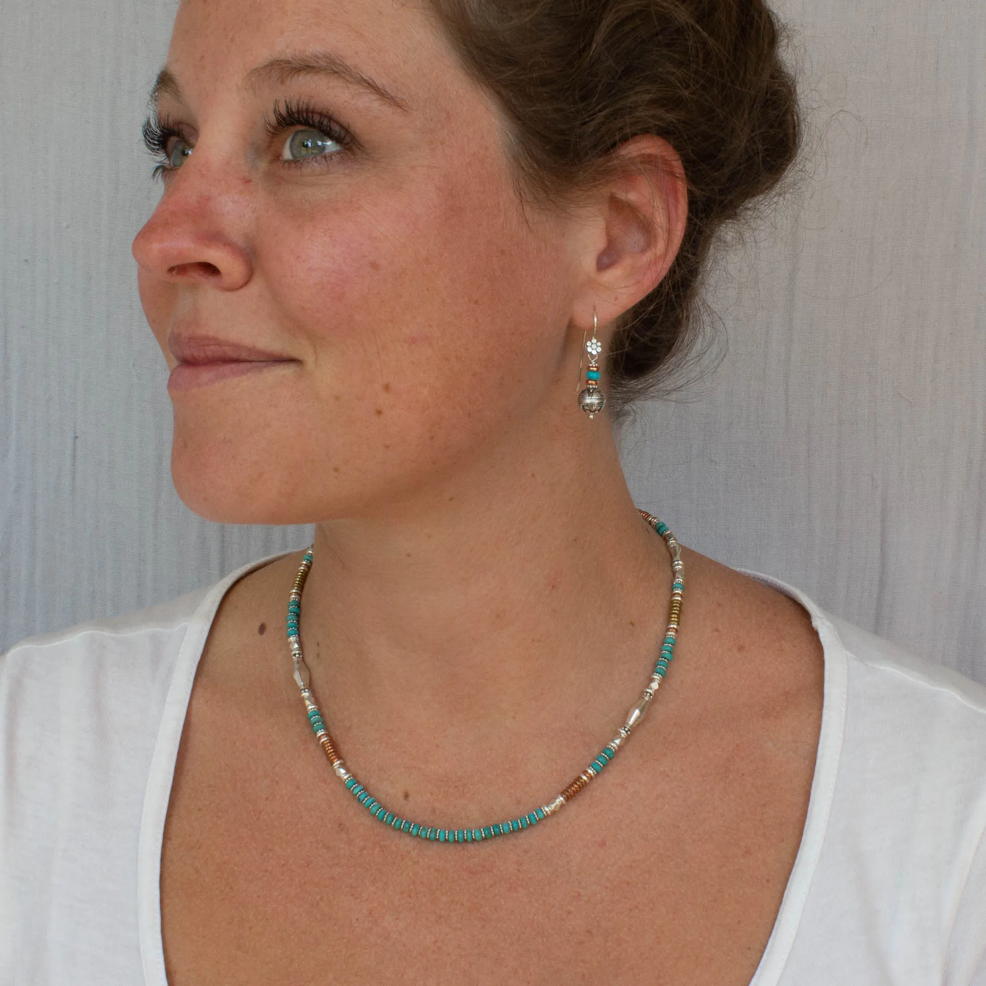 Gemstone and Mixed Metals Necklace