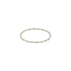 Gemstone Gold Sincerity Pattern 3mm Bead Bracelet, Aquamarine