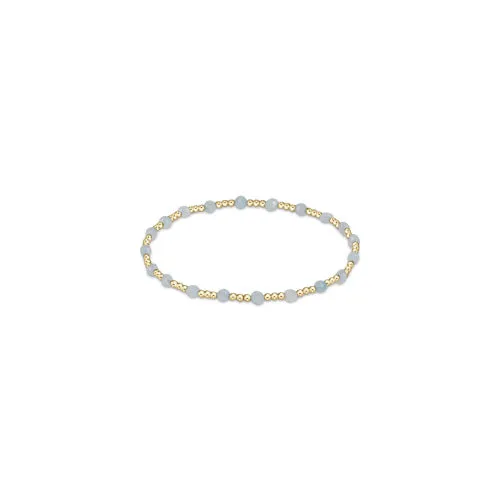 Gemstone Gold Sincerity Pattern 3mm Bead Bracelet, Aquamarine