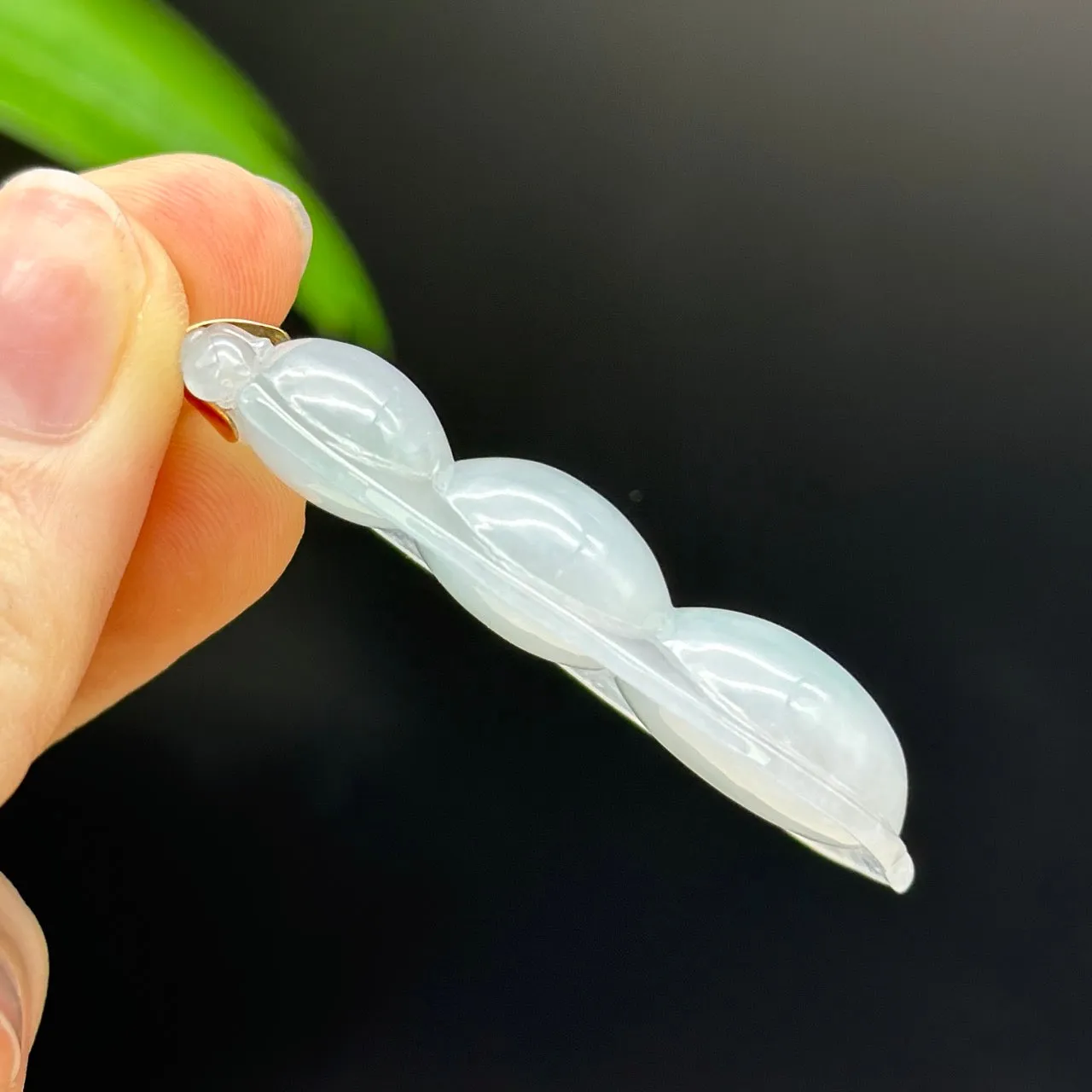 Genuine Burmese Ice Green Jadeite Pendant with 18k Rose Gold Bail