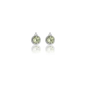 Georgini Natural Peridot and Two Natural Diamond August Earrings - Silver