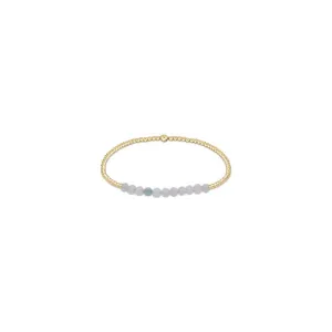 Gold Bliss 2mm Bead Bracelet, Aquamarine