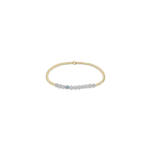 Gold Bliss 2mm Bead Bracelet, Aquamarine