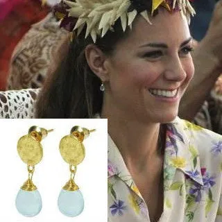 Gold Smoked Quartz Drop Earrings