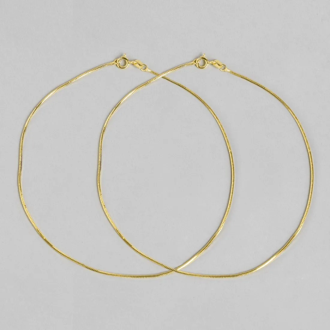 Golden Serpent 925 Sterling Silver Gold Plated Anklet