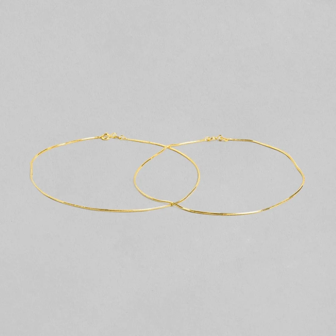 Golden Serpent 925 Sterling Silver Gold Plated Anklet