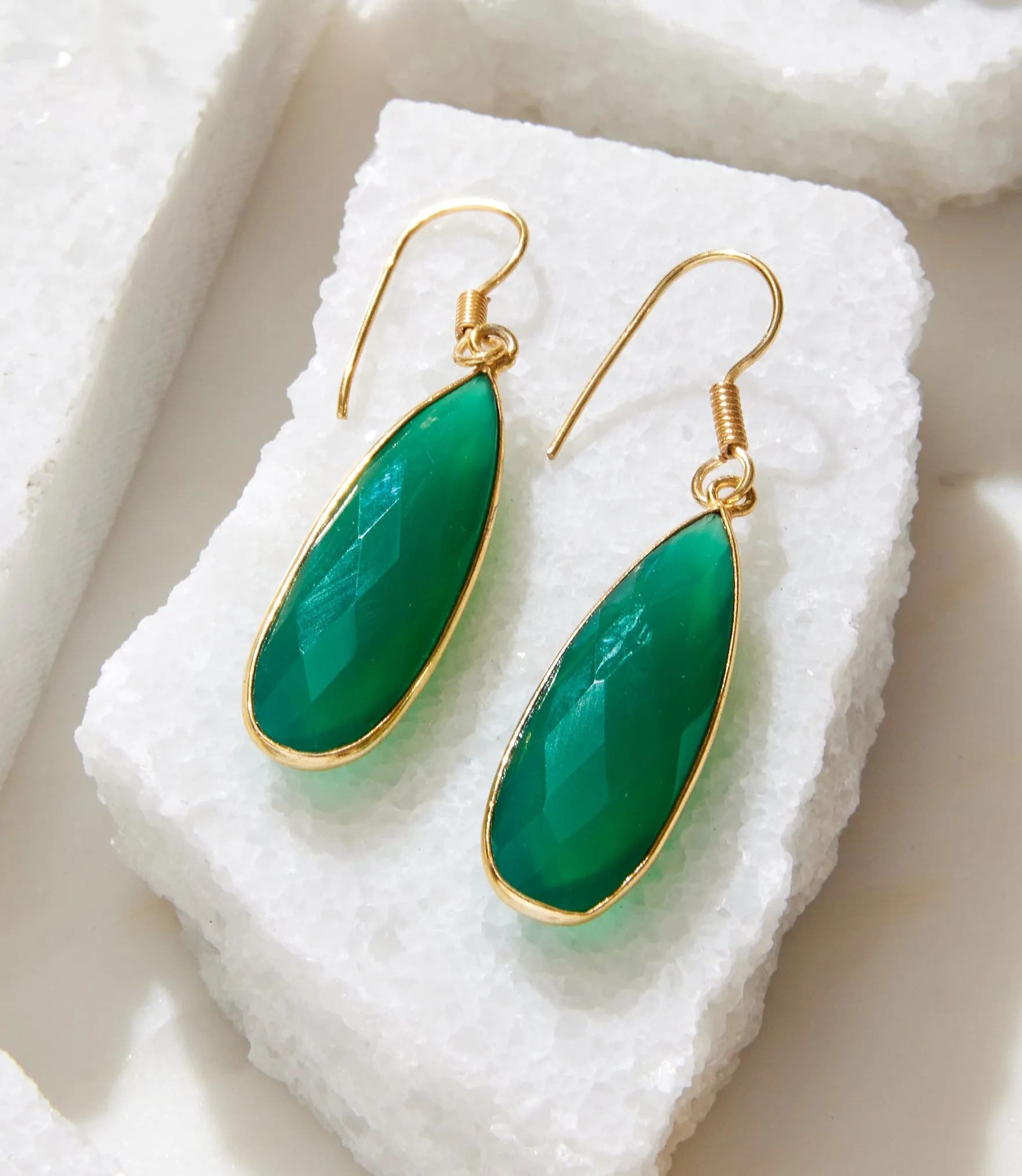 Green Onyx Quartz Earrings