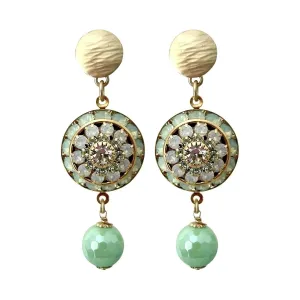Green Opal Swarovski Crystyal Earrings