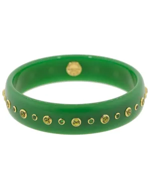Green Peridot and Topaz Bakelite Bangle