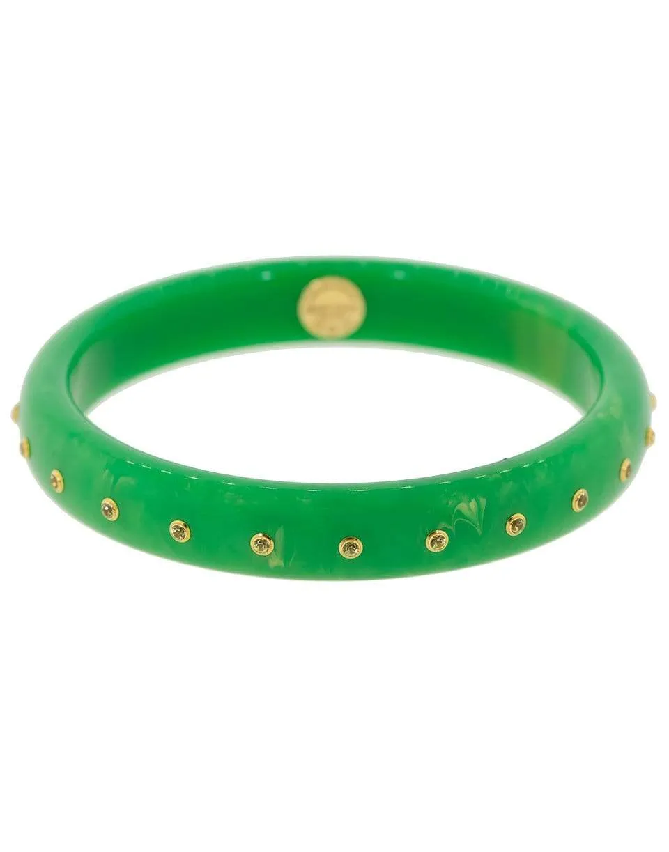 Green Peridot Bakelite Bangle