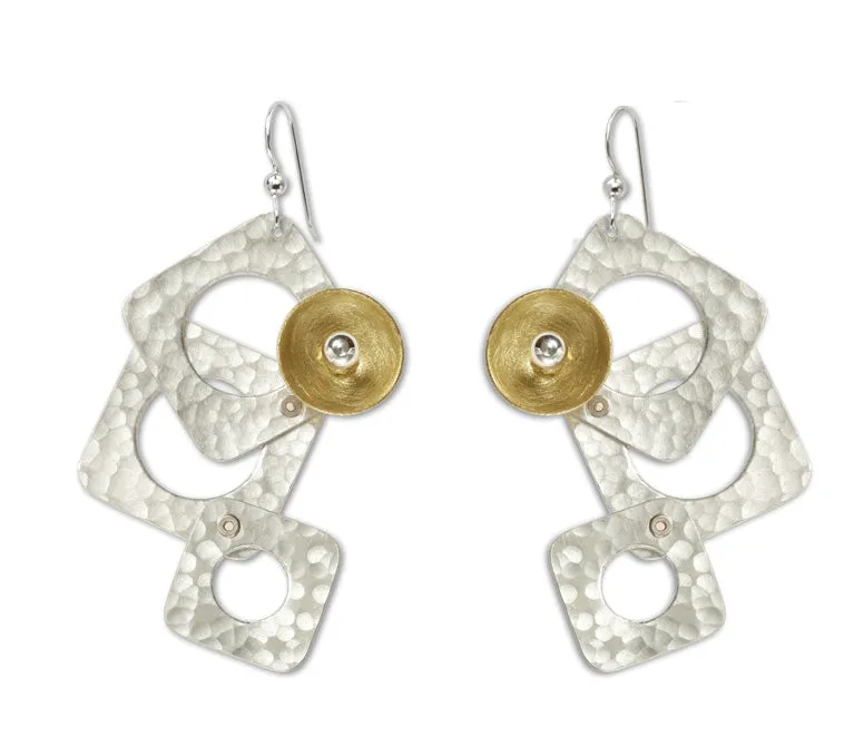 GROW LONG 3 Piece Angular Dangle Earrings with metal and bead options from the SCULPTURAL Collection