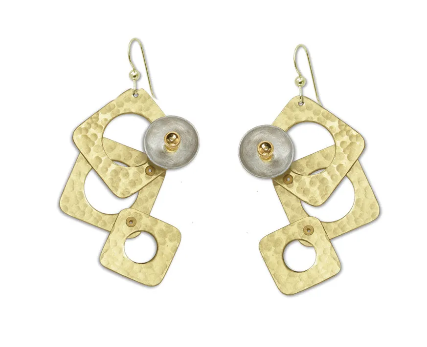 GROW LONG 3 Piece Angular Dangle Earrings with metal and bead options from the SCULPTURAL Collection