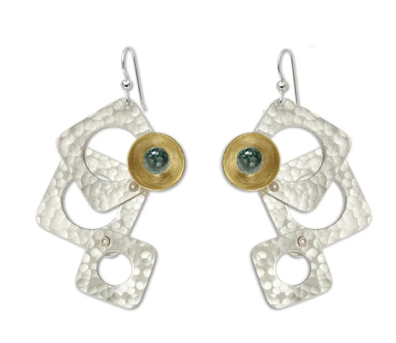 GROW LONG 3 Piece Angular Dangle Earrings with metal and bead options from the SCULPTURAL Collection