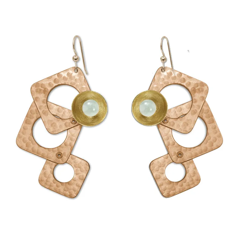 GROW LONG 3 Piece Angular Dangle Earrings with metal and bead options from the SCULPTURAL Collection