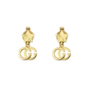 Gucci 18K Yellow Gold Running G Dangle Earrings with Star