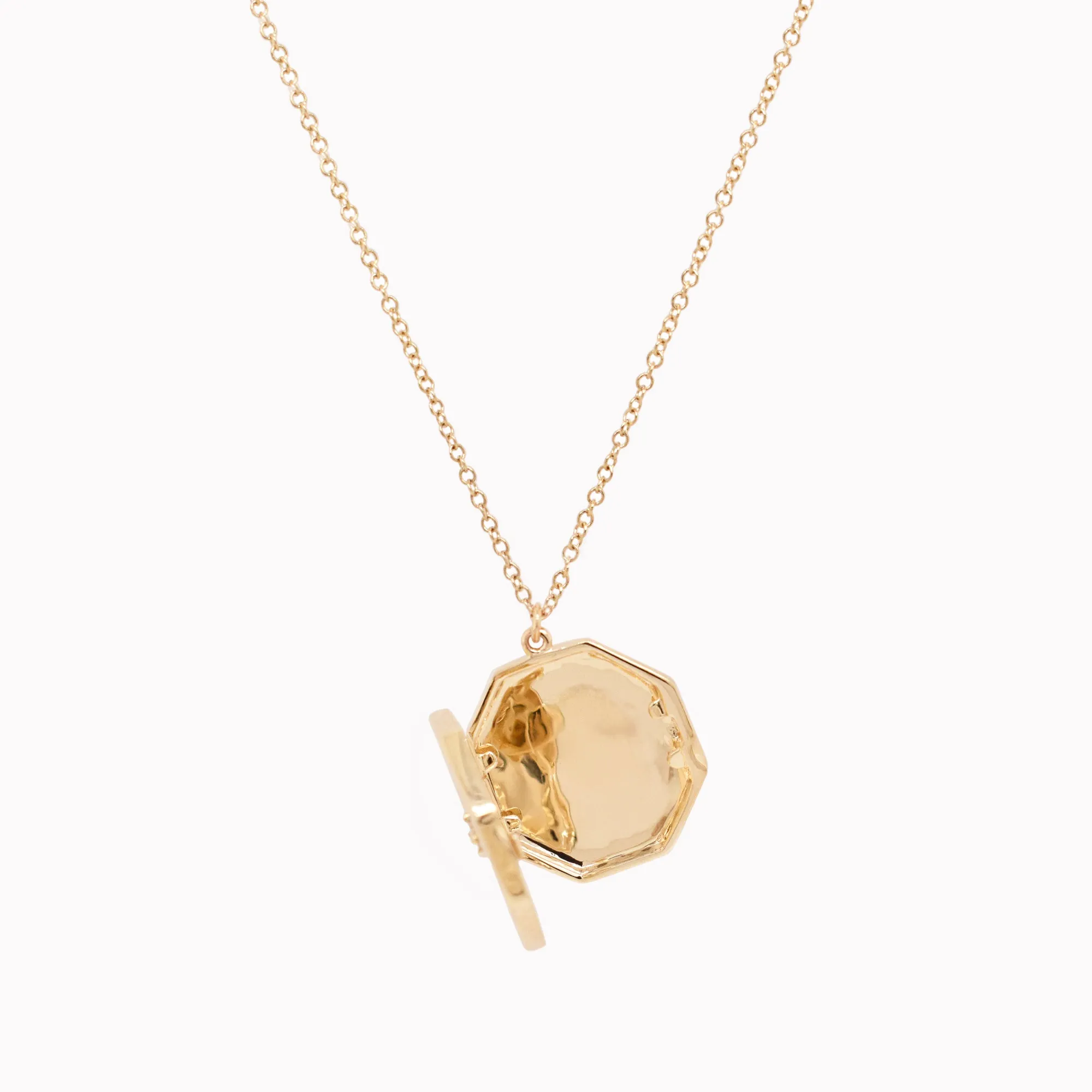 Hexagon Compass Locket Necklace