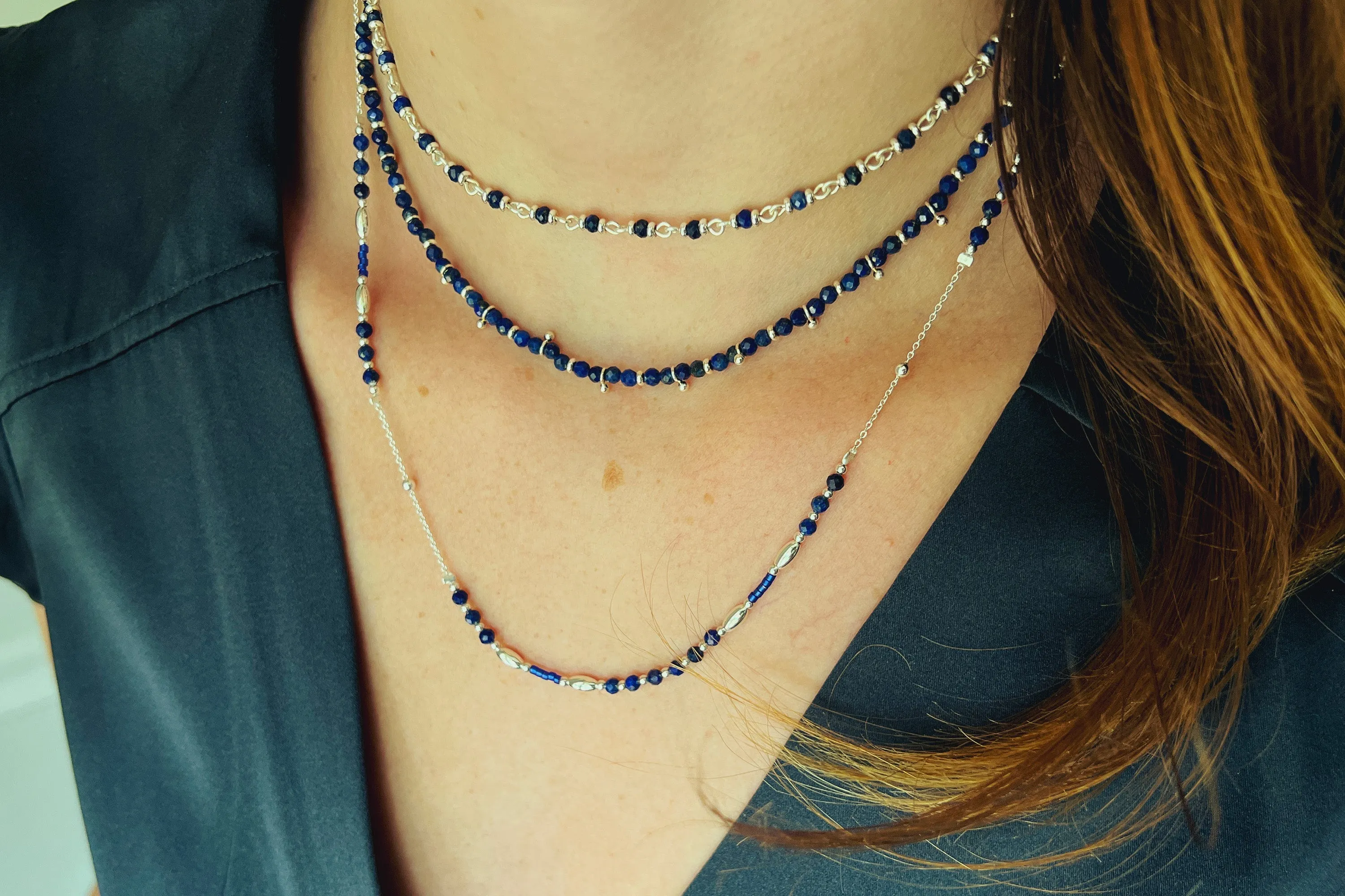 Horus Lapis Lazuli Silver Gemstone Necklace