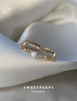 Lace Detailing Opal Ring