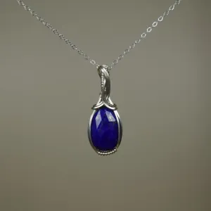 Lapis Lazuli Pendant Wire-Wrapped in Sterling Silver