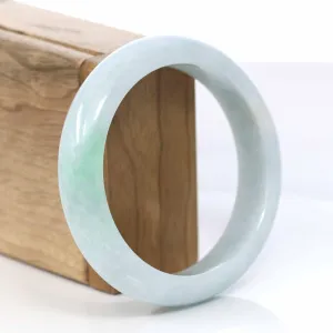 Lavender- Green Natural Genuine Burmese Jadeite Jade Bangle ( 58.35 mm ) #412