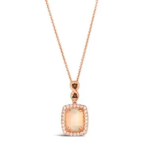 Le Vian 14K Strawberry Gold Neopolitan Opal and Vanilla and Chocolate Diamond Necklace